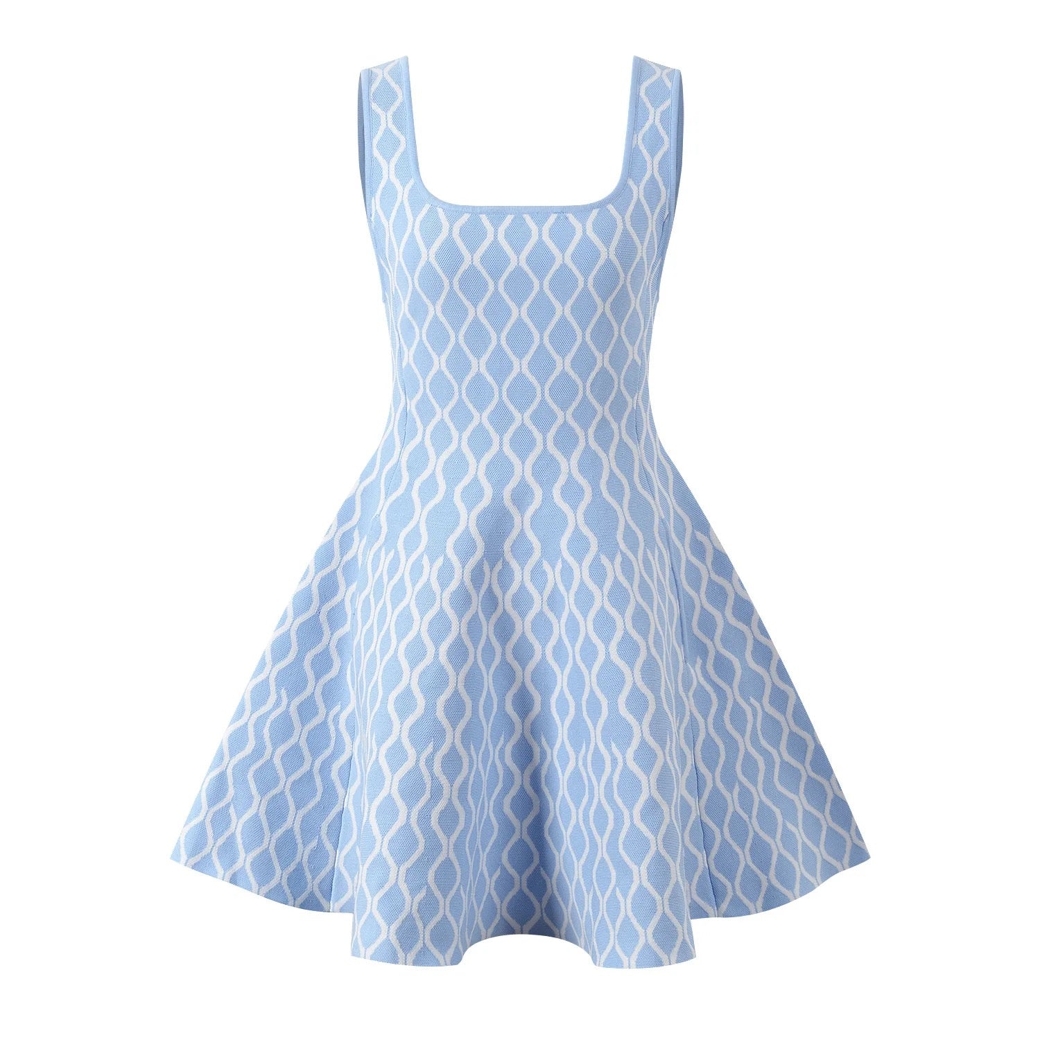CHARLOTTE DRESS - SKY BLUE PATTERN