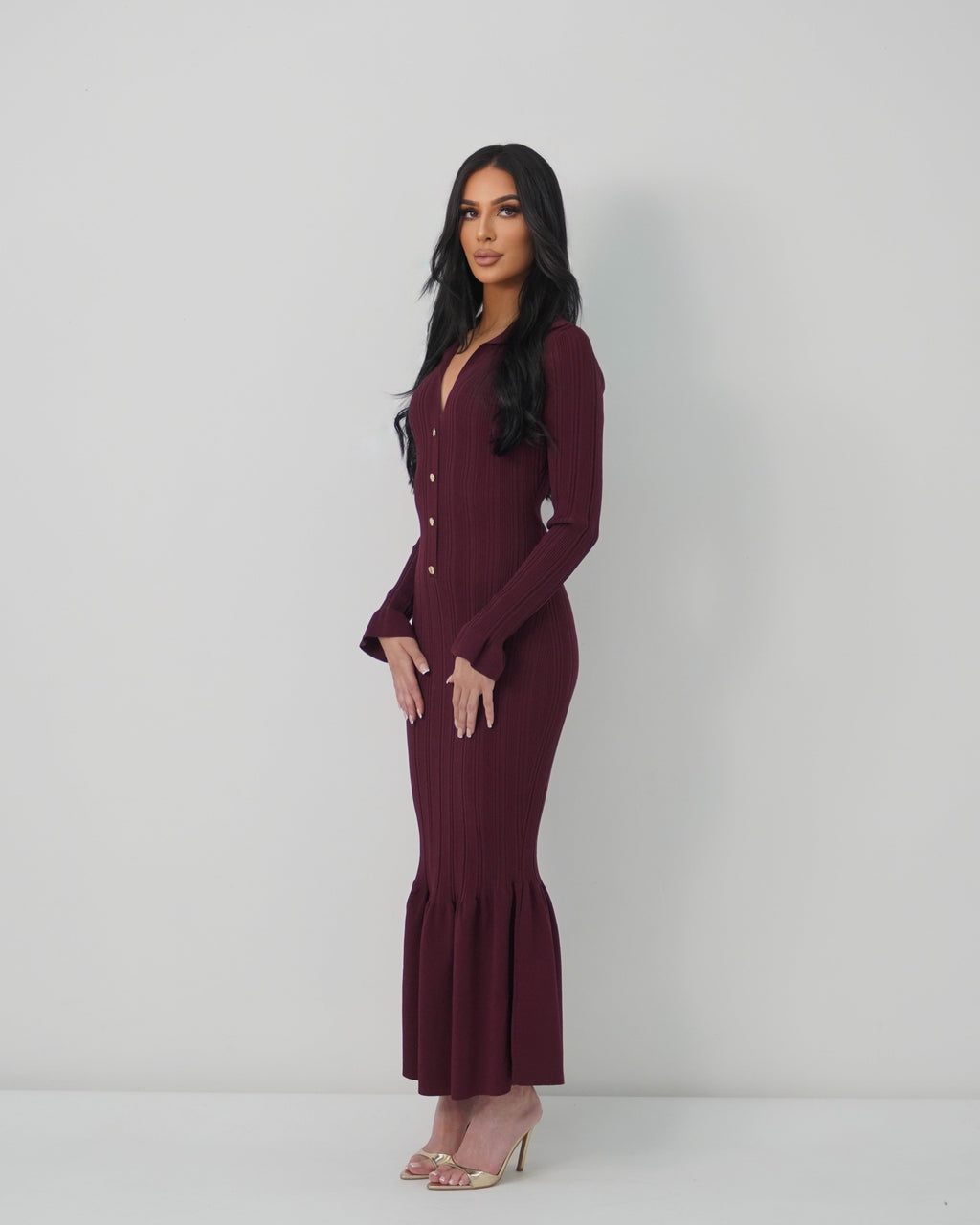 SELENA DRESS - MAROON