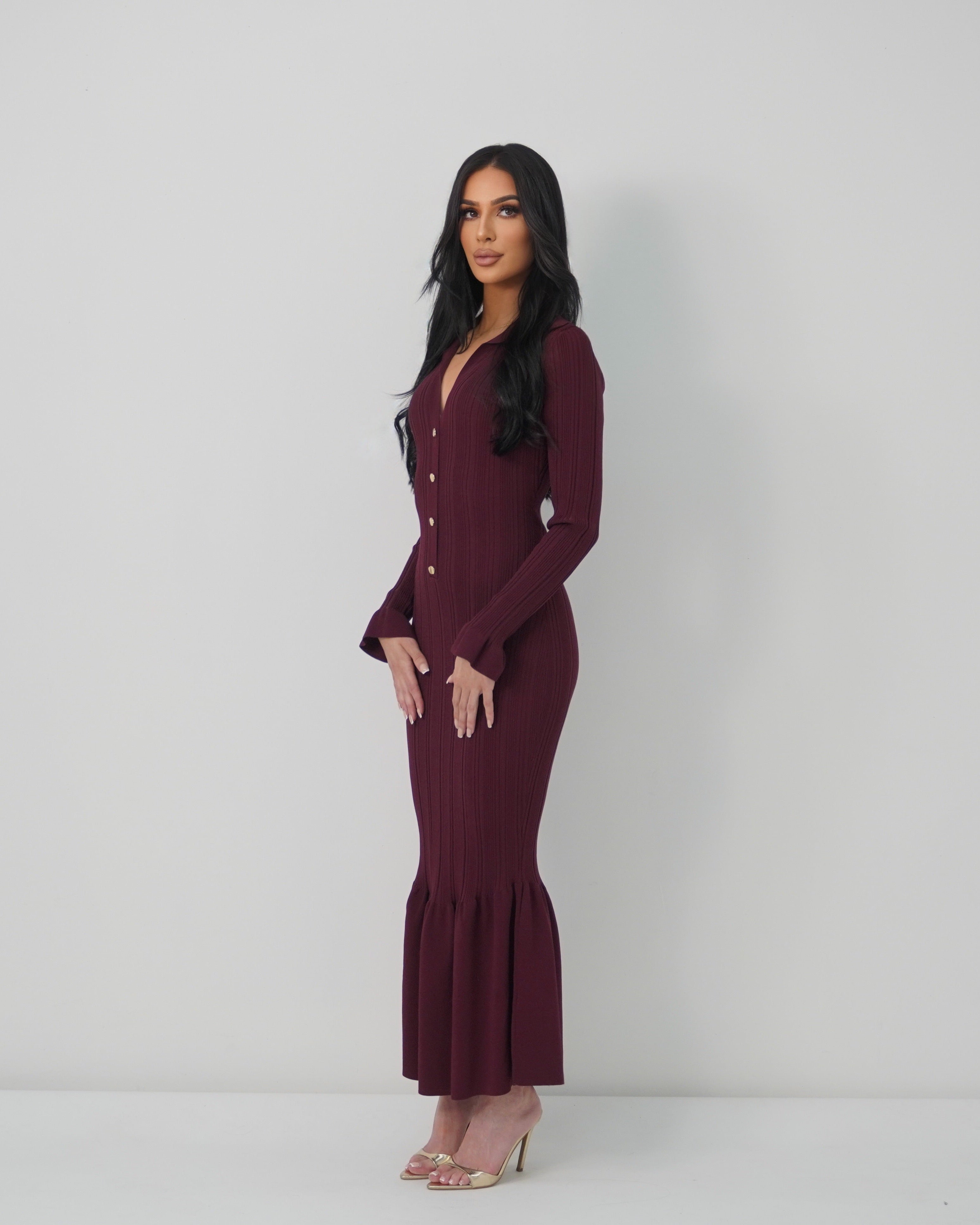 SELENA DRESS - MAROON