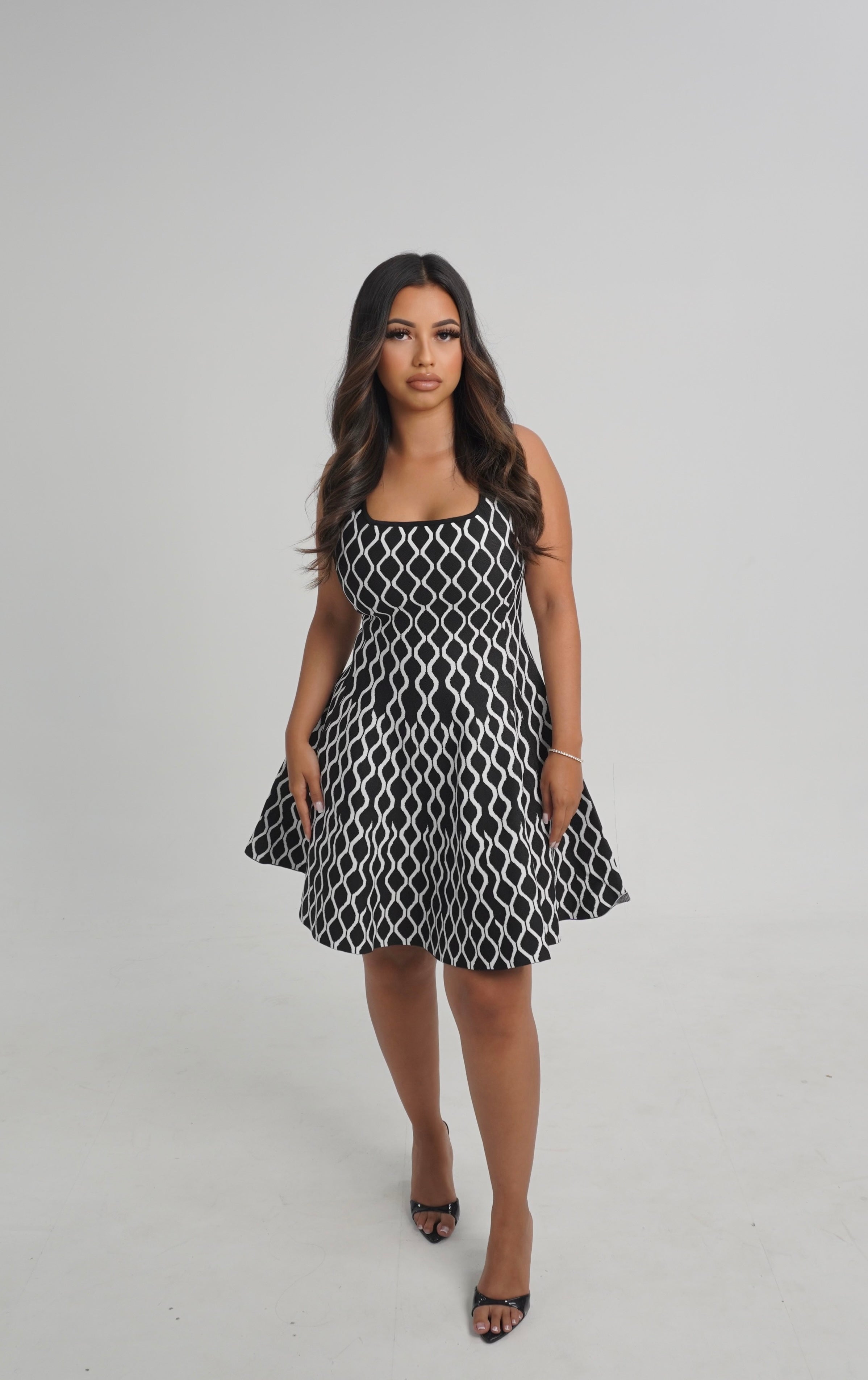CHARLOTTE DRESS - BLACK PATTERN