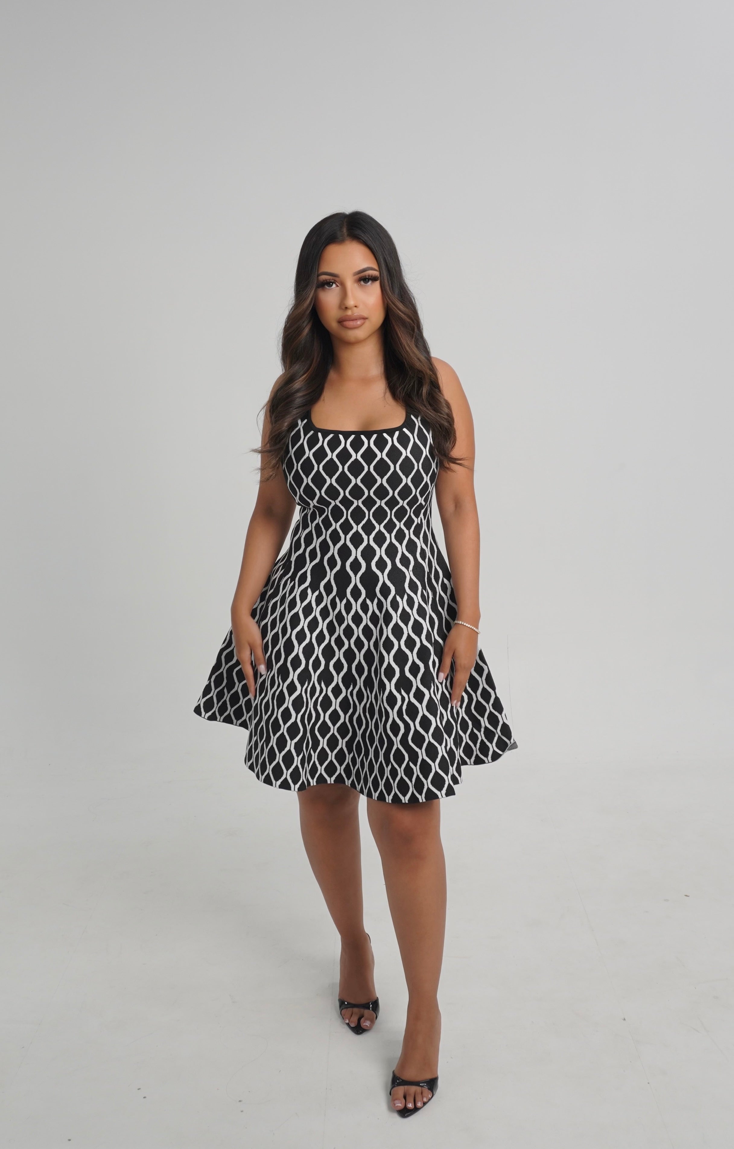 CHARLOTTE DRESS - BLACK PATTERN