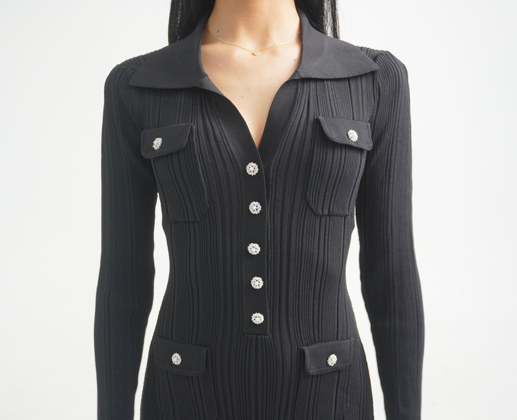PERLE DRESS - BLACK