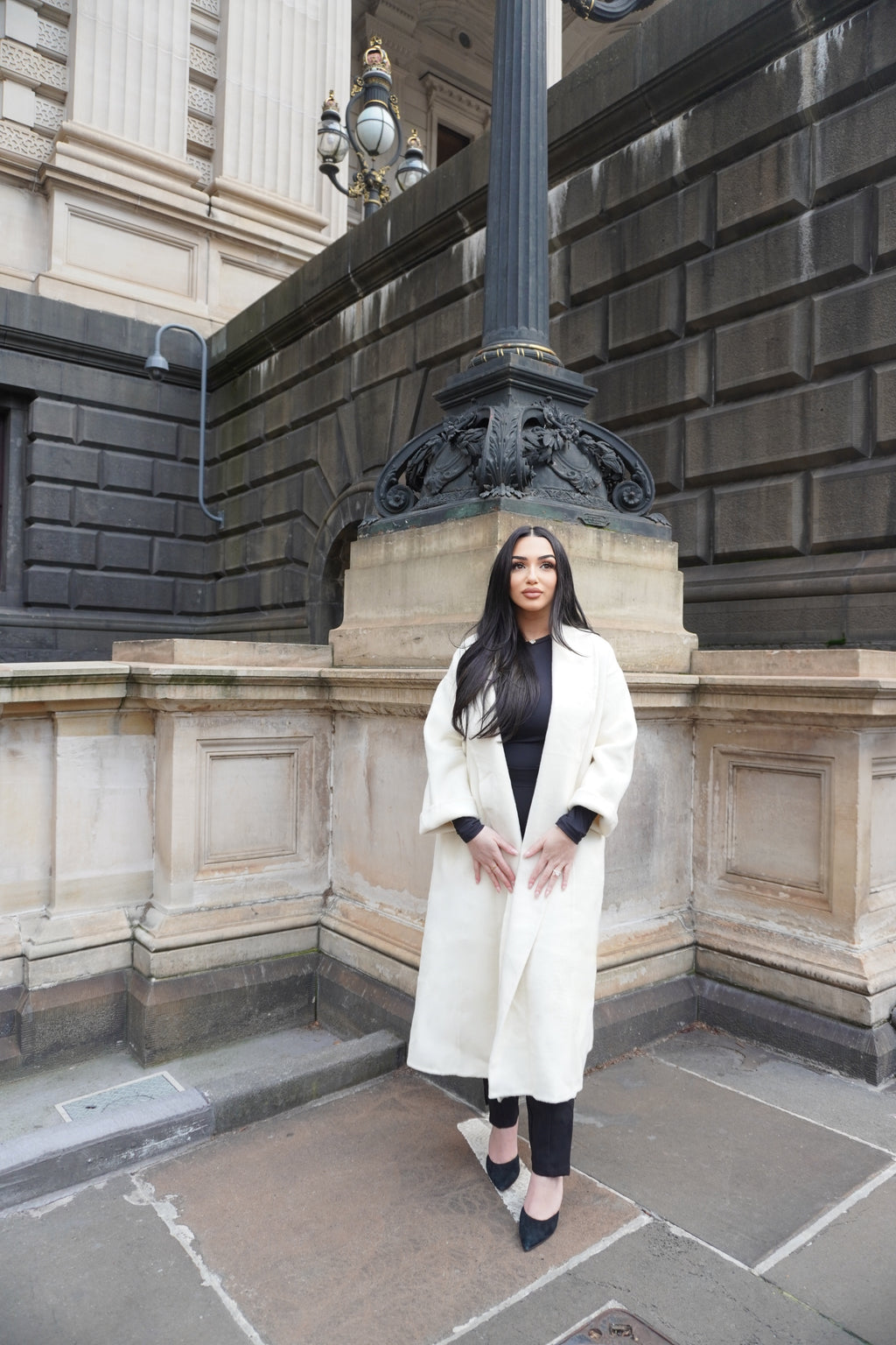 MANTEAU FOX FUR COAT - WHITE