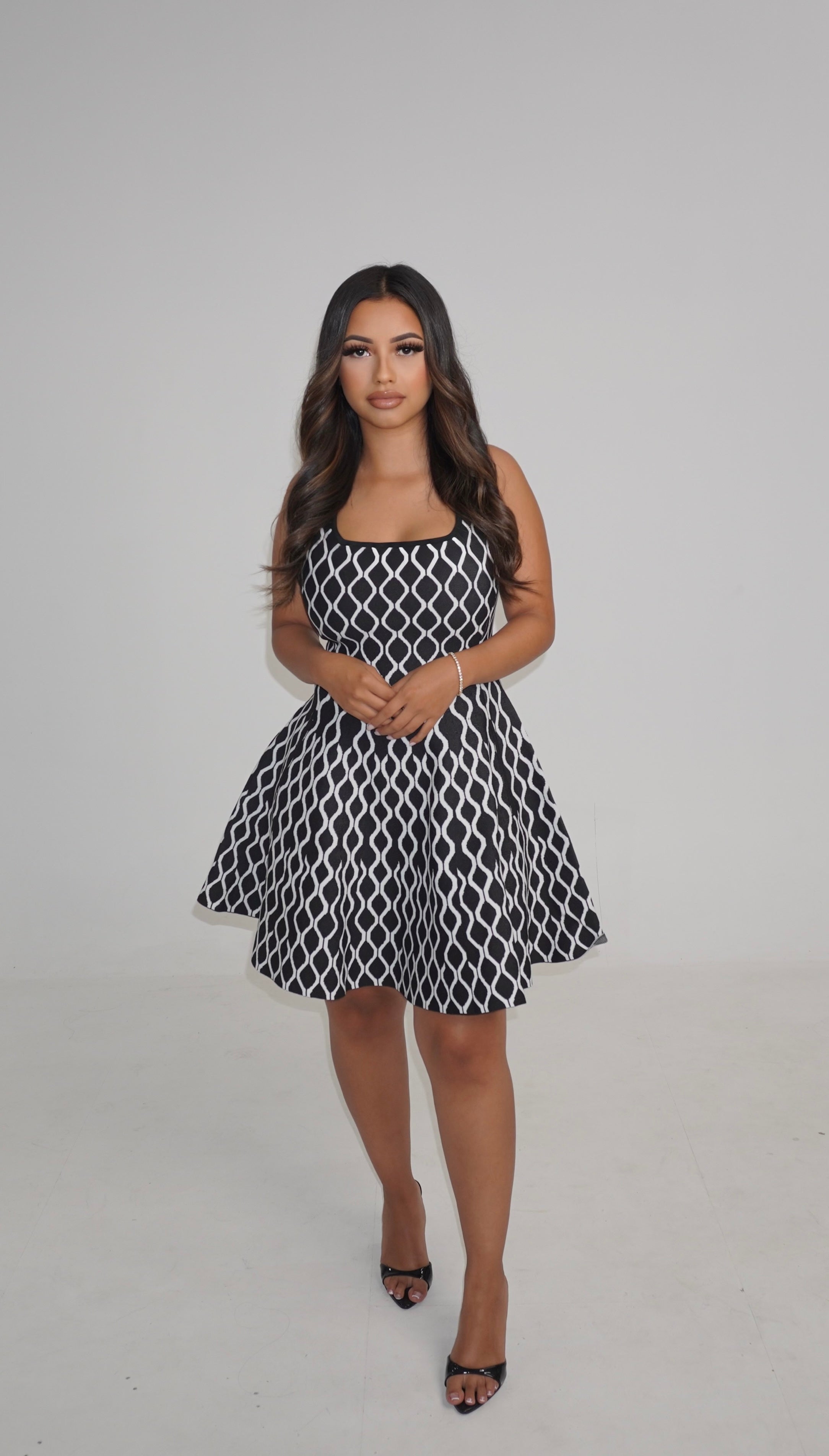 CHARLOTTE DRESS - BLACK PATTERN