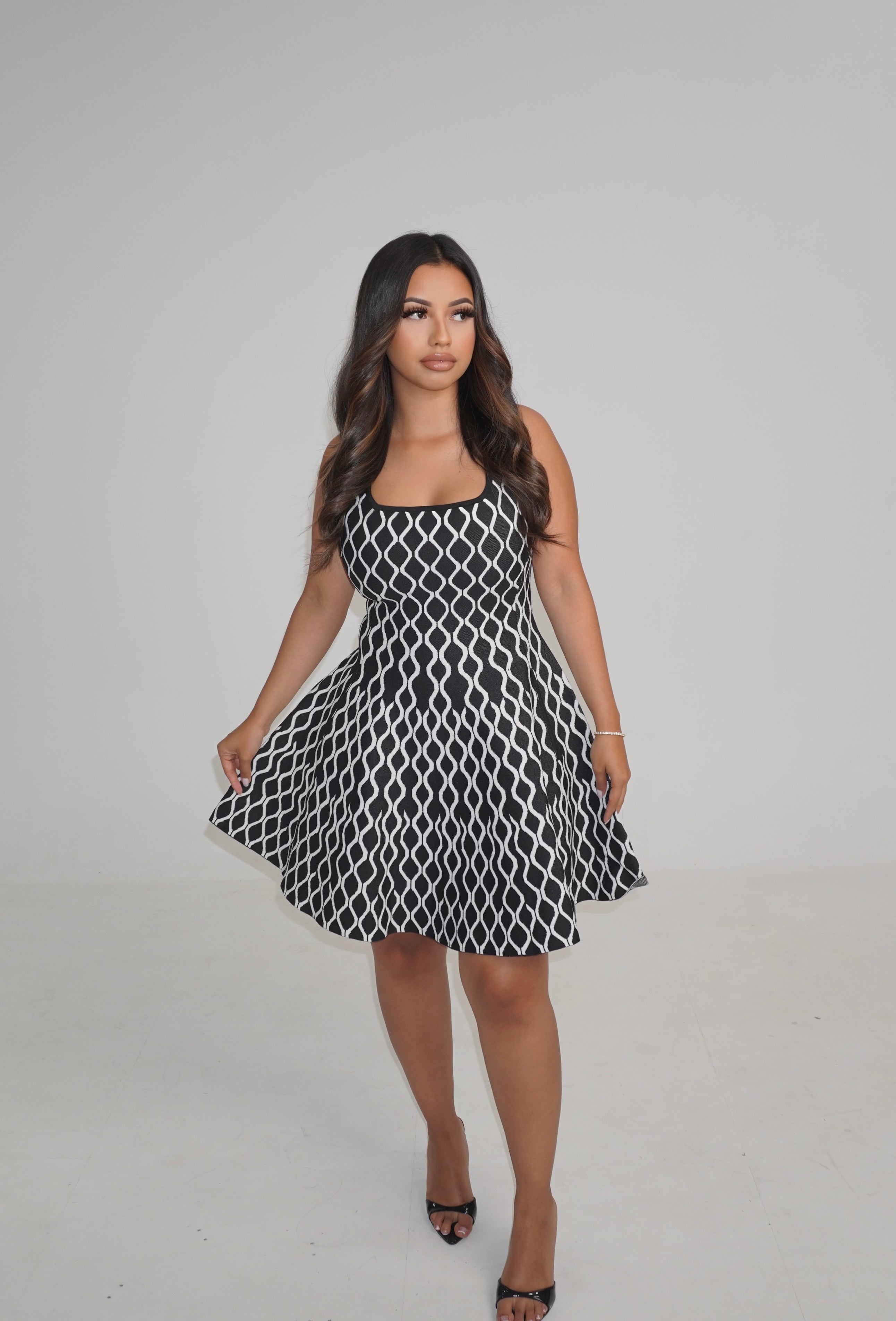 CHARLOTTE DRESS - BLACK PATTERN