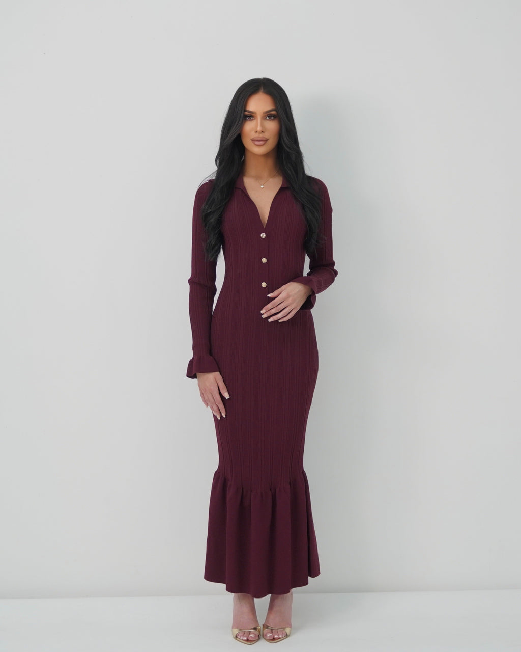 SELENA DRESS - MAROON