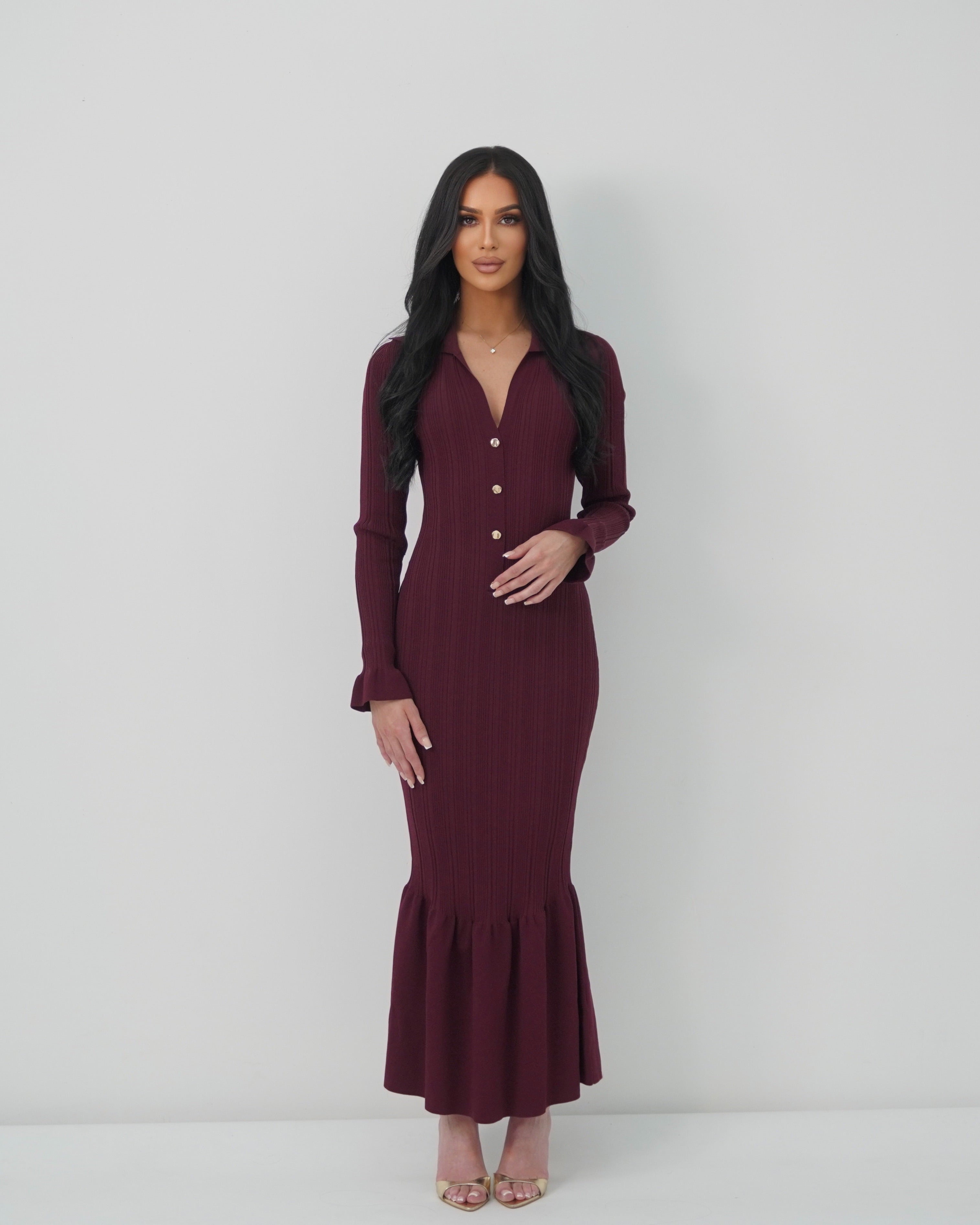 SELENA DRESS - MAROON