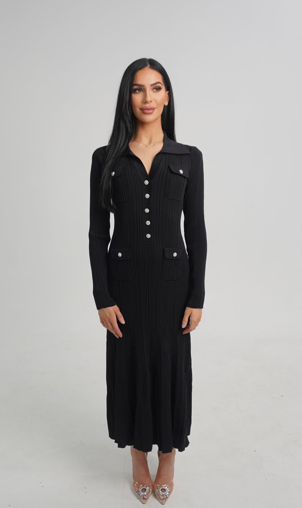 PERLE DRESS - BLACK
