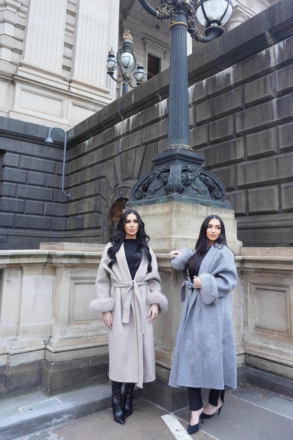 MANTEAU FOX FUR COAT - NUDE