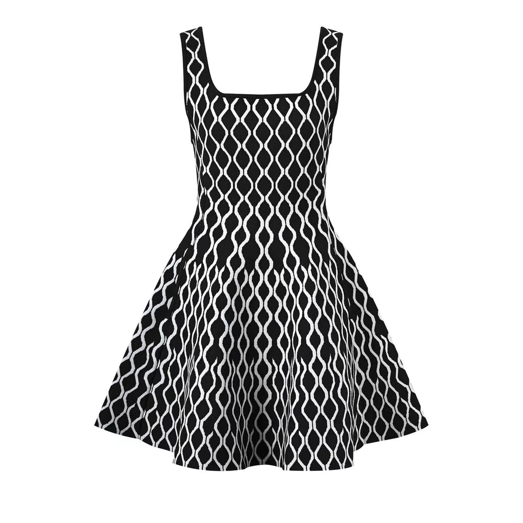 CHARLOTTE DRESS - BLACK PATTERN