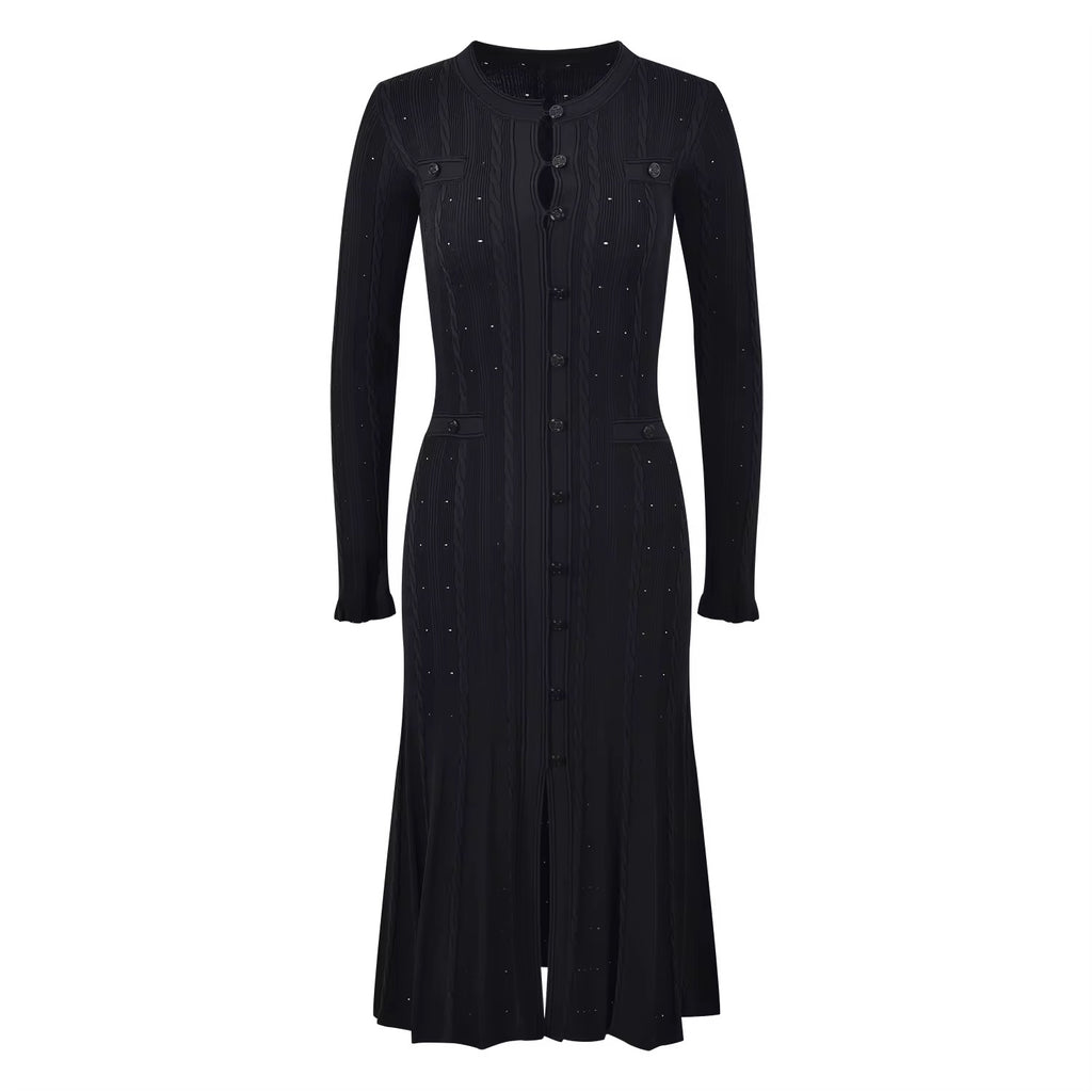 ELEANOR LONG SLEEVES DRESS - BLACK